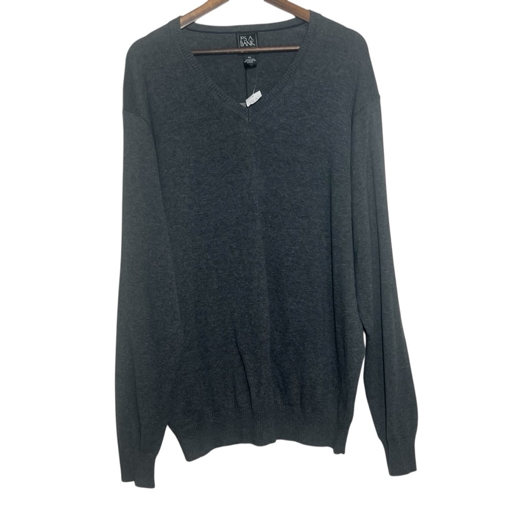 Jos A Bank Traveler Performance V-Neck Sweater Gray Pima Cotton Men’s XXL NWT